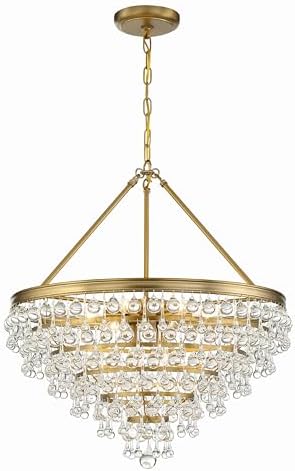 Crystorama Calypso 8 Light Crystal Teardrop Vibrant Gold Chandelier