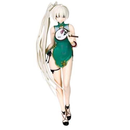 Sora Figure, Cheongsam Standing Holding A Fan Kasugano Sora Figurine 24cm/9.4inch PVC Character Cosplay Model Handicrafts for Anime Fans Gift (Green)