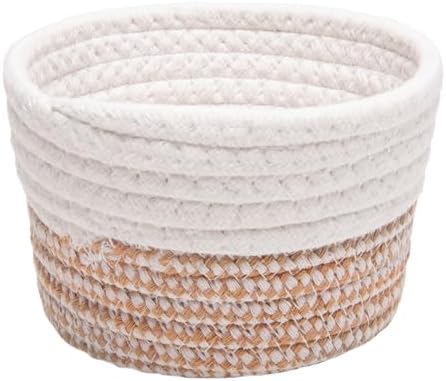 LYOR - Cesta 15cm x 15cm x 9cm Bege/Branca Poliéster