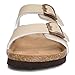 Torotto Kids Sandals Boys Girls Slide Summer Non-slip Cork Glitter Toddler Slippers with Adjustable Straps for Indoor & Outdoor(Beige-34)