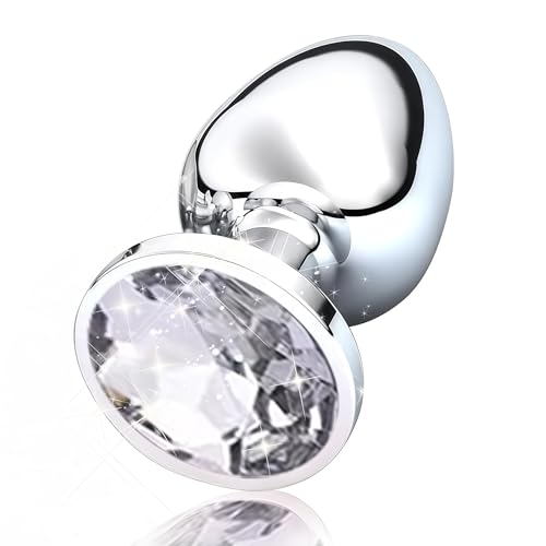 #ColaboraciónPagada<br>1 Piezas Plug Anal MetáLico Plug Anal Con Incrustaciones De Diamantes Anal Individual Apto Tanto Hombres Como Para Mujeres Apto Para Principiantes Etc (S Diamante blanco)