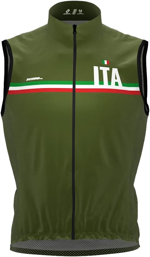 ScudoPro Wind Breaker Cycling Running Sports Vest Italy Country Code for Men