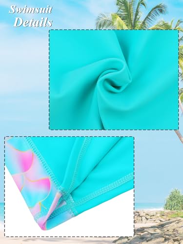 Image of BAOHULU Girls Rash Guard Swimsuit Two Piece Bathing Suit UPF 50+ Short Sleeve Summer Beach Swimwear Size 3-14 Years