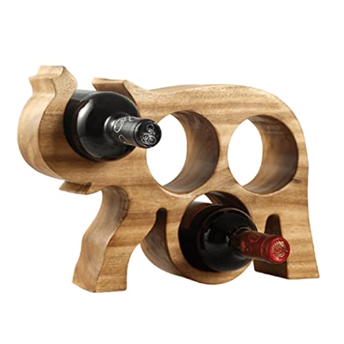 Soporte para botellas de vino de madera maciza tallada a mano miniatura 1