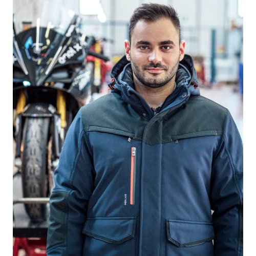 WÜRTH MODYF Winterjacke für Herren Softshelljacke Winter Stretch X in Blau – extra warme Jacke für die kalten Tage - wasserabweisend und winddicht - in der Größe XL