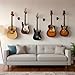 Lemecima 4 Pack Guitar Wall Mount, Guitar Wall Hangers with Rotatable Soft Guitar-Hook for All Size Guitars, Hardwood U-Shaped Guitars-Holder for Acoustic Guitars, Bass, Banjo (Black Walnut)