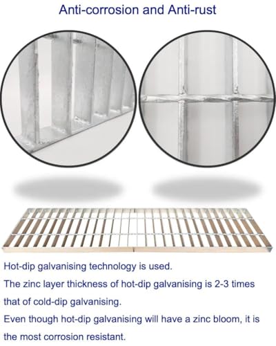 Image of Galvanized Steel Drain Grate, Driveway Channel Cover 40x12 in