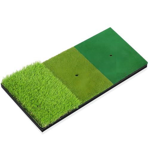 Estera De Putting De Golf 3 En 1, Alfombra De Golpe De Golf Plegable De 60x30 Cm, Alfombra De Práctica De Golf Portátil De Tres Curvas con Fondo Elástico Eva Alto, para Conducir, Astillarse