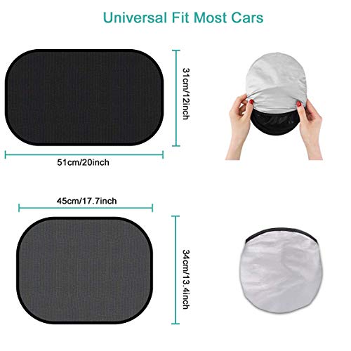 Car Window Shades for Baby 4 Pack, Auto Sun Shiled for Blocking UV Ray Protecting Kids Pets Family- Baby Car Side Window Sun Shades- with 2 Size: 2 Transparent & 2 Semi-Transparent Sunshades