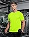 KEFITEVD Short Sleeve Fishing Shirts for Men UPF 50+ Sun Protection Shirts Swim UV Athletic Workout T-Shirts Breathable Shirts Fluorescent Green