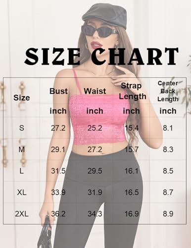 Image of Avidlove Bralettes for Women Lace Spaghetti Strap Tank Top Tube Slim Basic Camisole