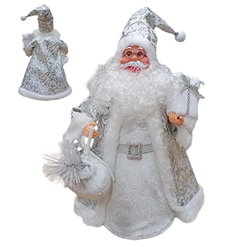 GHONLZIN Weihnachtsfigur Weihnachtsmann, 31cm Elektrische Weihnachtspuppen, Tanzend, Singend, Realistischer Santa Claus Figur, Leuchtende Weihnachtsmann Figur Cover