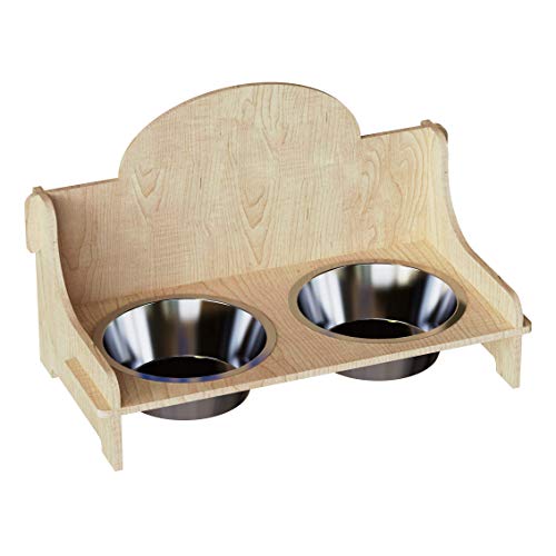 Cemab Pet Station - Porta Ciotole in Legno per