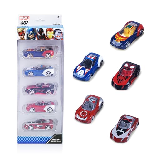 Image of Marvel Go Collection | 5-Pack| Marvel's Captain America, Captain Marvel, Iron Man, Miles Morales and Ant-Man | 1:64 Diecast Toy Cars | Ages 3 and Up | Collect Them All | Birthday Gift for Kids