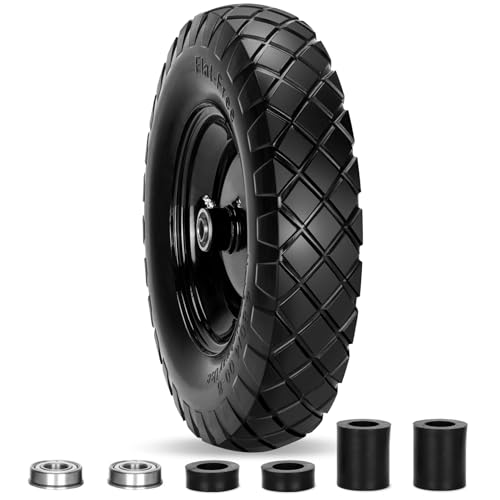 Pontuss Upgraded 16' Flat Free Wheelbarrow Wheels and...