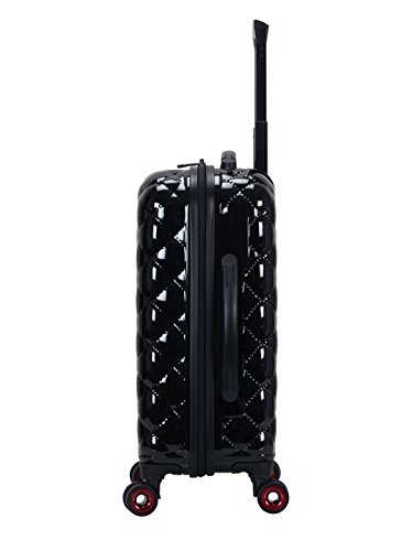 Rockland Quilt Hardside Expandable Spinner Wheel Luggage Set, Black, 3-Piece (20/24/28) #TOP2