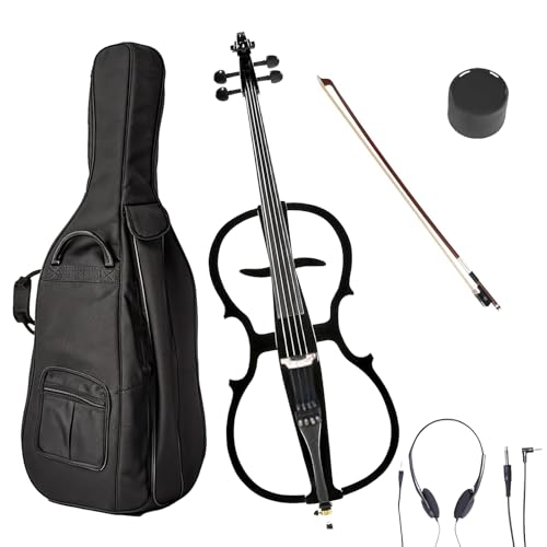 Verahaus Electric Cello 4/4 Full Size Ebony Fittings with Lightweight Cello Bag, Headphones, Bow...