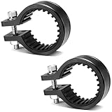 興栄化成 防振樹脂パイプクランプ 25mm 固定金具 ステンレスパイプ 挟む 軽量 ゴム付 黒 2個 KFBS21B-4305