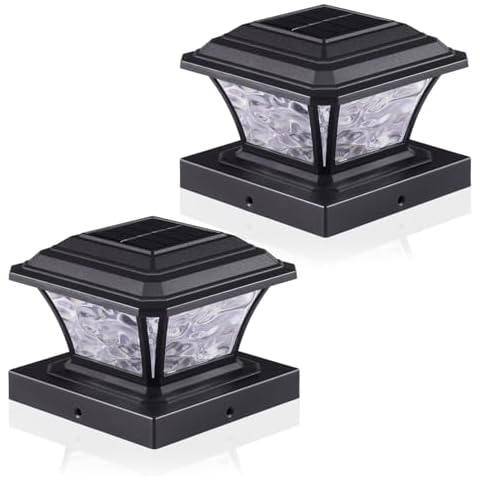 AEFRELEOHT Solar Post Cap Lights with RGB Options Cover
