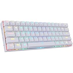 Teclados Gamer Redragon Redragon K530 Draconic 60% Teclado Gaming Mecánico Blanco - Bluetooth 5.0 - Teclado Compacto - 61 Teclas TKL - Diseñado para Juegos - Interruptores Marrones - 16,8 Millones de iluminación RGB