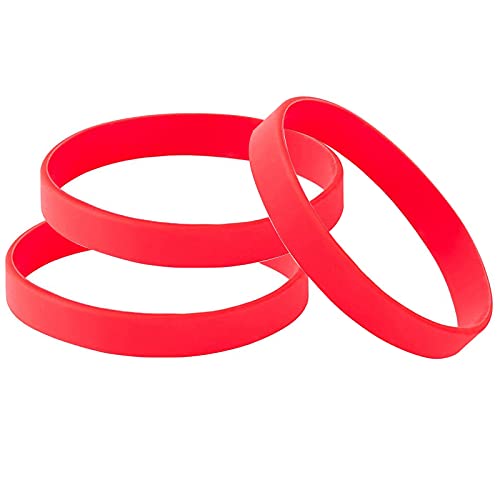 TXHIY 100 piezas pulseras de silicona, pulseras de goma para fiestas deportivas para de los hombres adulto mujeres rojo Cover