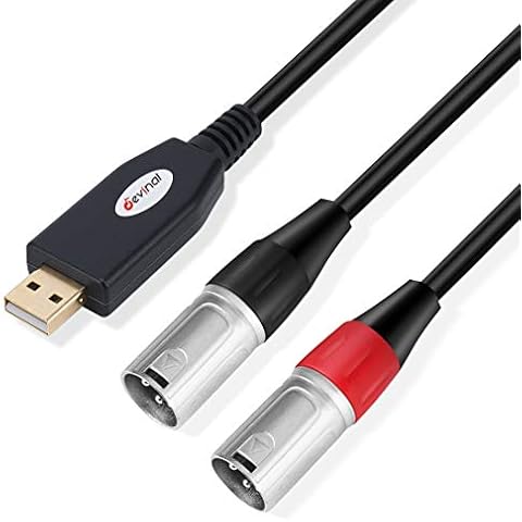 Devinal USB to XLR Audio Cable, USB to Dual XLR Male Output Cord, PC USB to Stereo Audio Cable Converter for Amplifier, Speaker, etc 10Ft Cover