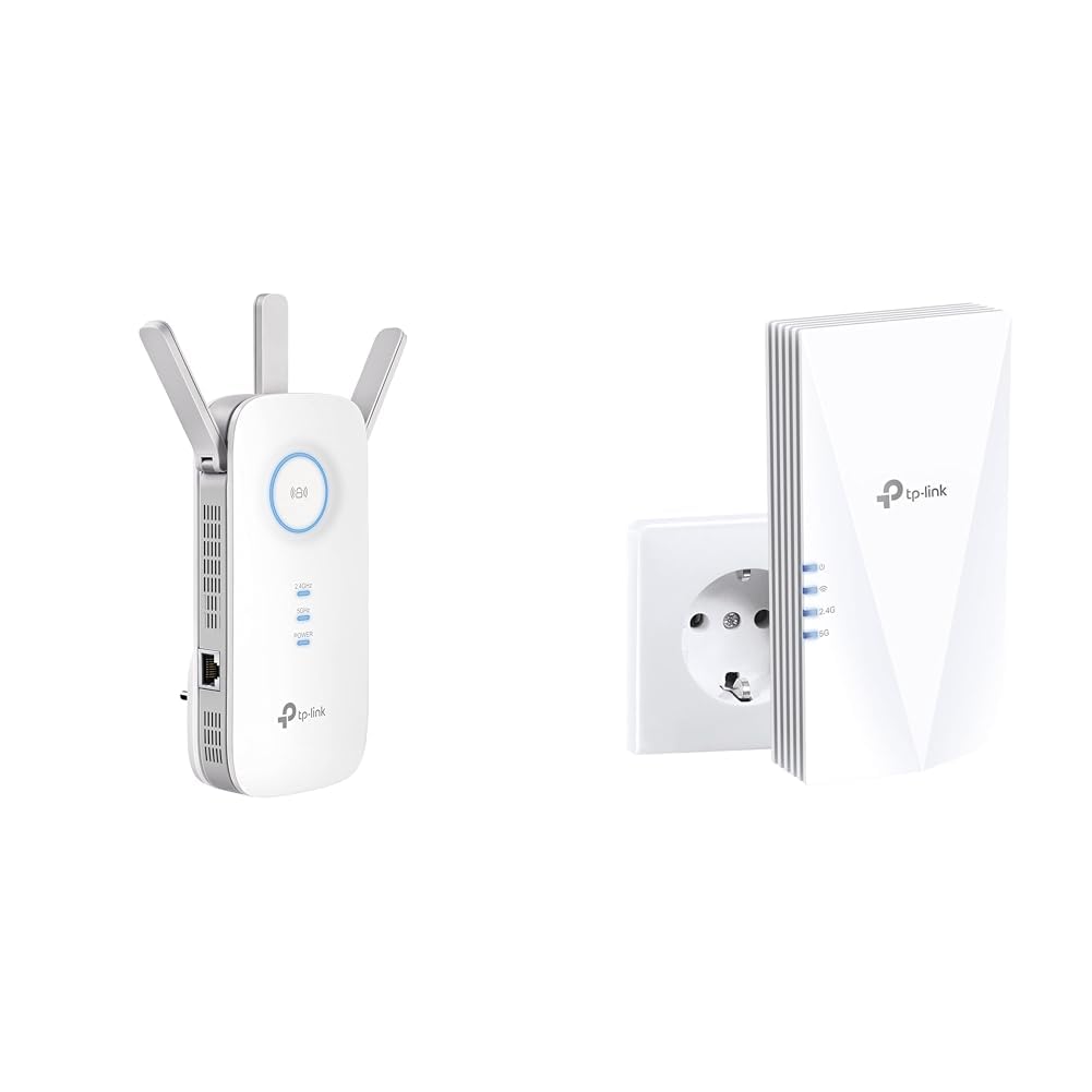 TP-Link RE550 WLAN Verstärker Repeater AC1900 (Dual AC + N & RE500X WiFi 6 WLAN Verstärker Repeater AX1500(Dualband 1200MBit/s 5GHz + 300MBit/s 2
