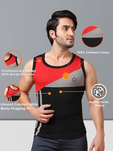 Image of Dollar Bigboss Men's Solid Cotton Gym Vest (Colour May Vary)