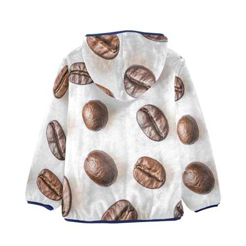 Coffee Bean Girls Fleece Jacket Girls Fall Jacket Girls Zip Up Hoodie Girls Sherpa Jacket 2-10T2