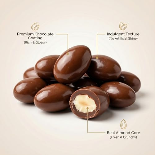 Image of Fruitri Chocolate Almonds 200g | Premium Almonds Coated with Rich Chocolate | Crunchy & Delicious Snack | Perfect for Gifting & Everyday Indulgence | Jar Pack