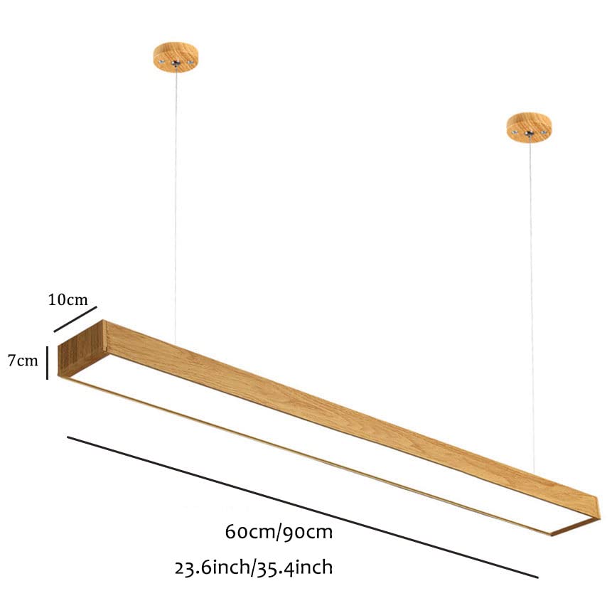 Lámpara led lineal de madera de 3000K con luz cálida integrada 8