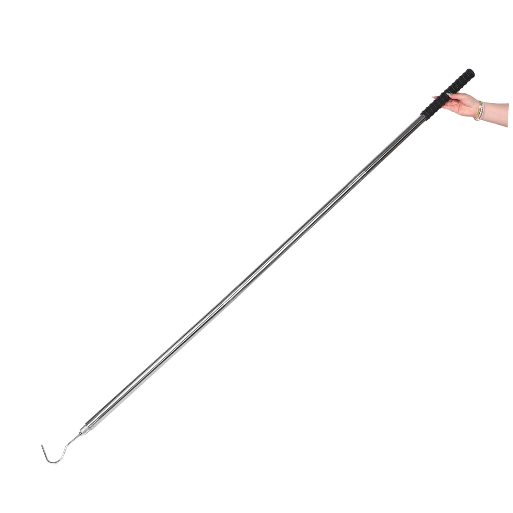 Abaodam Gancho de Acero Inoxidable para Piscina, Herramienta de Agarre para Cestas de Skimmer y Tapas, con Poste Desmontable para Limpieza