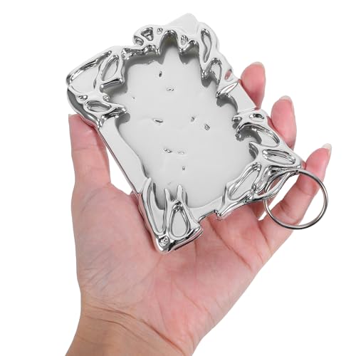 Protector de tarjetas resistente con llavero y acabado electrochapado de 3 piezas 4