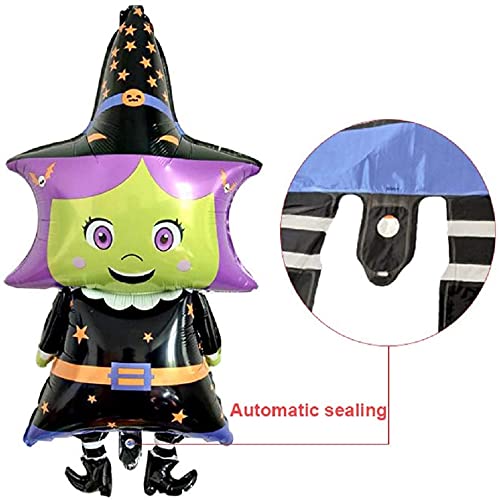The Orb Factory Pengpen 6pcs Halloween Balloons Halloween Foil Balloons Witch Ghost Owl Wizard Pumpkin Spider Monster Ghost Tree Giant Balloon Decoration Party Supplies