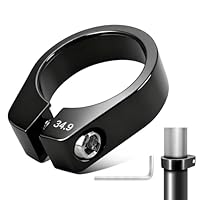 Sattelklemme Sattelkloben Sattelstützenklemme Fahrrad 34.9mm - Fahrrad Sattelklemme 34,9 mm Bike Seat Post Clamp aus Aluminiumlegierung mit Schraubenschlüssel, Seat Post Clamp für MTB Rennrad, Schwarz