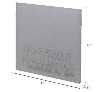 Rittal 3172100, Fleece Filter Mat, Replacement mat for fan-and-filter units. G3, ISO Coarse 50%, Gray, 5/PK