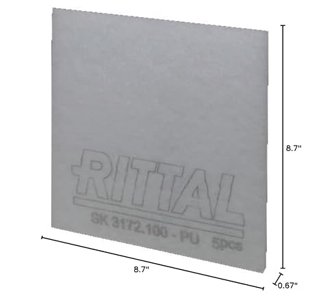 Rittal 3172100, Fleece Filter Mat, Replacement mat for fan-and-filter units. G3, ISO Coarse 50%, Gray, 5/PK