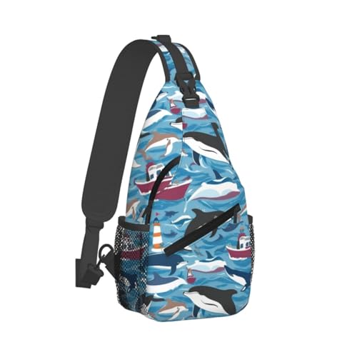 Mochila tipo bandolera con diseño de ballena miniatura 2