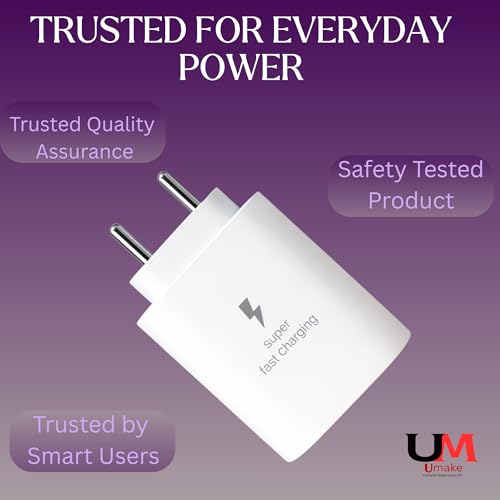 Image of Umake 25W USB-C Fast Charger Adapter, PD 3.0 Super Fast Charging Wall Charger, Smart IC Protection, Compatible with iPhone 16 /15 Series, OnePlus, Xiaomi & USB-C Devices - White