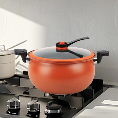 Olla a presión de hierro capacidad grande color naranja miniatura 6