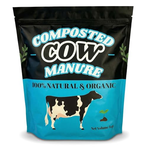 Home & Country USA Organic Composted Cow Manure - 4 Quart for Gardening & Soil Enrichment