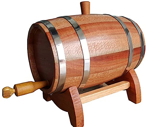 Barril De Carvalho 2 Litros Artesanal Aros Aço Inox