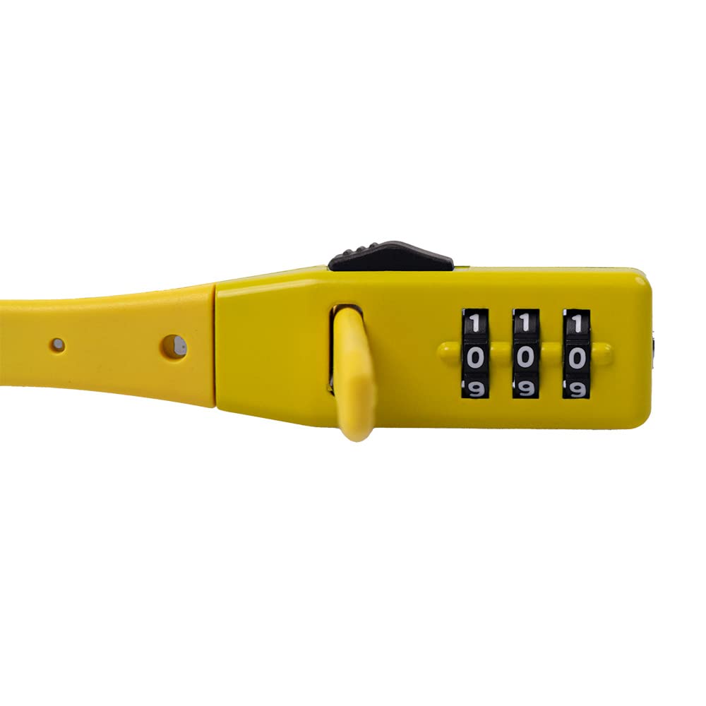 Oxford Combi Lock Cadenas à Combinaison Vélo Multi-Usages - Jaune - Longueur 470mm