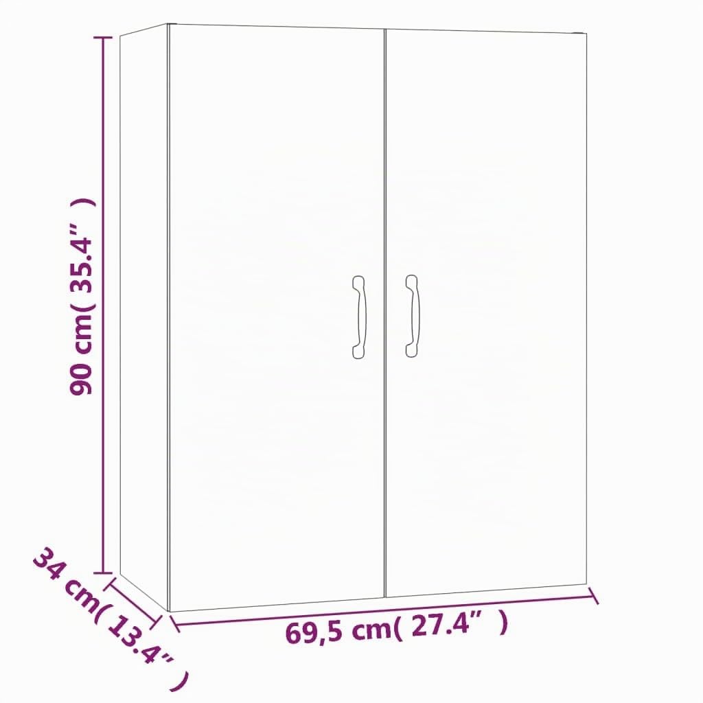 vidaXL Armario Colgante Almacenamiento Auxiliar Mueble Salón Pared Vitrina Flotante Decorativo para Casa de Madera Contrachapada Blanco