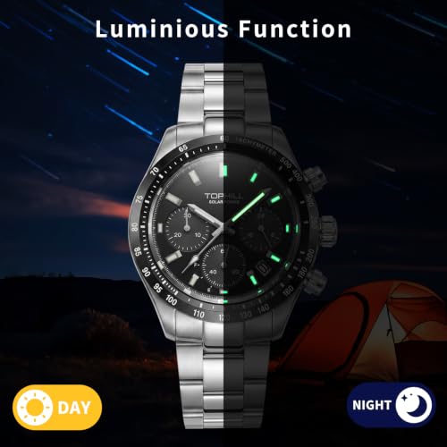 Image of TOPHILL Men Watches Automatic Mechanical Watches - Dive, GMT, Chronograph & Dress Styles | 316L Stainless Steel, Sapphire Crystal, Ceramic Bezel | 5ATM-300M Waterproof with Super Luminous | Classic Business & Sport Casual