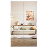 FICTOR Full Length Wall Mirror Tiles,14'X12'X8pcs Frameless Full Body Mirror for Home Gym,Bathroom,Garage,Bedroom,Living Room,Over The Door