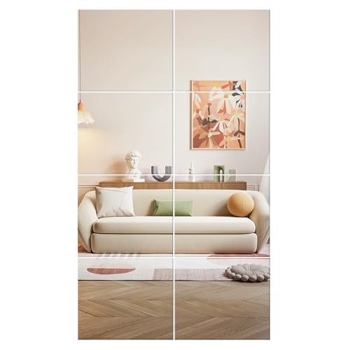 FICTOR Self-Adhesive Wall Mirror Tiles (8 pcs)
