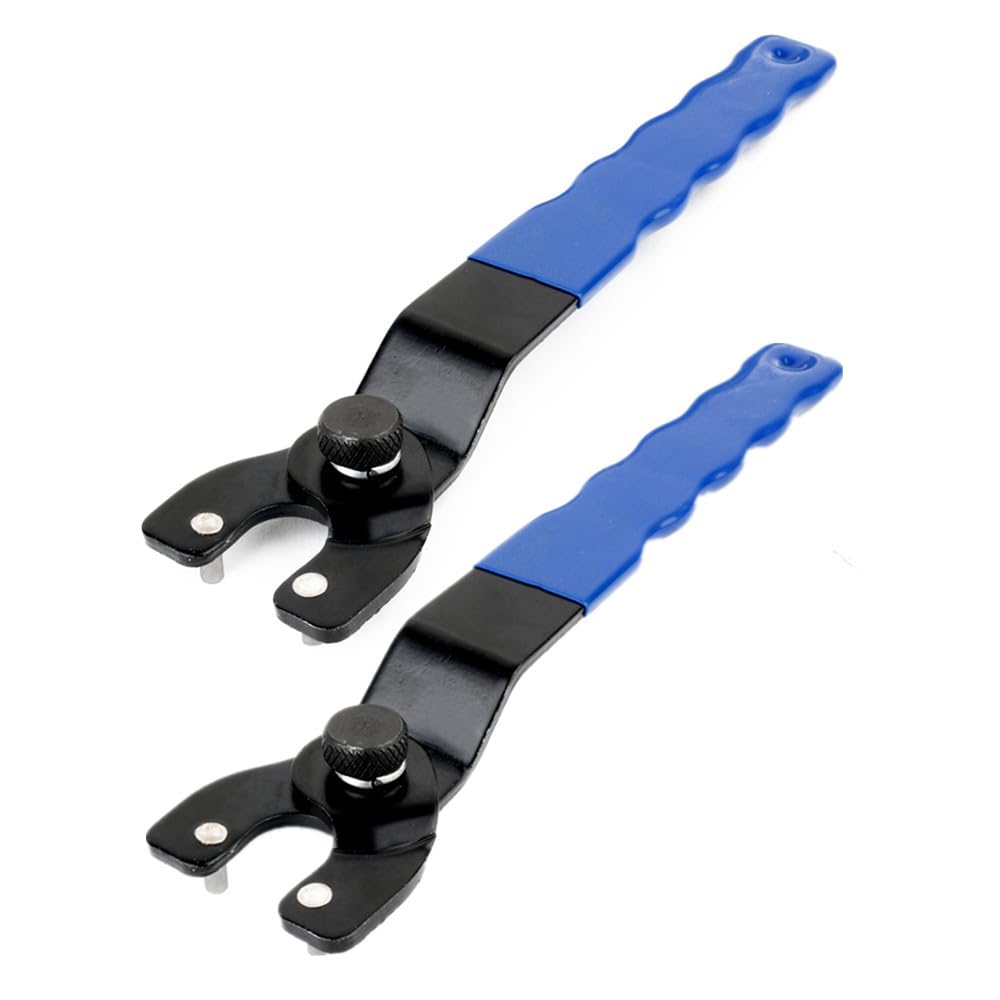 2 Pieces Adjustable Angle Grinder Spanner,Universal 8-50mm Angle Grinder Spanner Key Adjustable Pin Wrench with Plastic Handle for Angle Grinders with Wrench