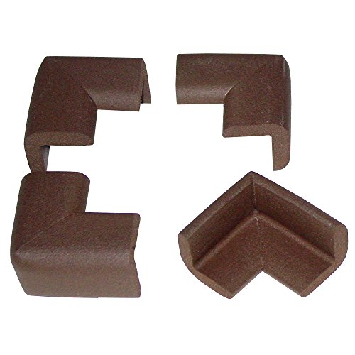 Image of Kidkusion 4-Piece Safety Corner Cushion; 4 Pack Brown; Child Proofing Corner Guard; Made in USA; Child Safety, Home Furniture Safety Bumper, Baby Proof Table Protector