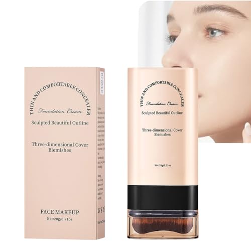Flawless Eraser Korean Foundation Stick Double Head with Brush Hydrating Lightweight Full Coverage Waterproof Multi-Use Makeup Stick for Contour Concealers for All Skin Types